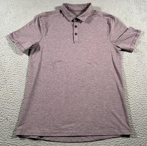 Lululemon Polo Shirt Mens Medium Purple Short Sleeve Golf Performance Athletic - Picture 1 of 6