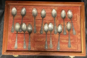 1933 Chicago Esposizione Mondiale Secolo del Progresso 14 cucchiai placcati argento Science@ES - Foto 1 di 16