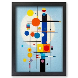Framed Bauhaus Abstract Art Wall Art Canvas Print Poster Picture, Home Decor - Picture 1 of 4
