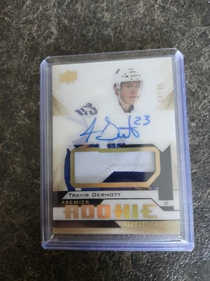 2018-19 Upper Deck Premier Rookie Patch Auto 14/99 Travis Dermott Card# AR-TD - Image 1 of 2
