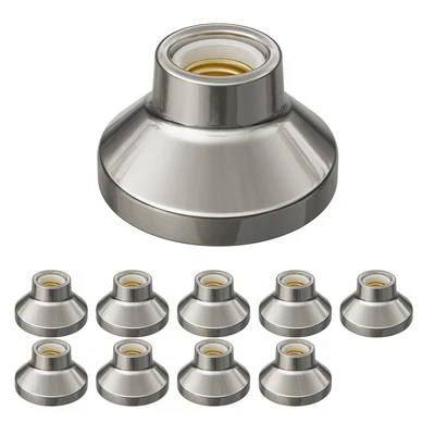 10x plafoniera/porta lampada ELEKTRA in porcellana argento lucido 1x E27 max. - Immagine 1 di 4