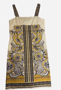 Ann Taylor LOFT floreale giallo senza maniche mini abito aderente taglia Xs 00P - Foto 1 di 6