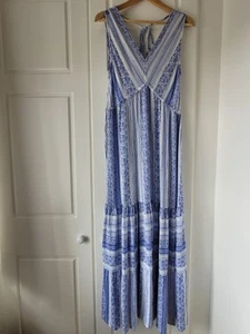 Joe Browns Women's Maxi Summer Beach Casual Dress Size - 12 UK Blues & White - Picture 1 of 13