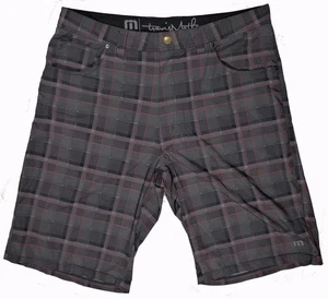 Travis Mathew Mens Golfing Shorts Size 34X11 Gray Checkered Lightweight - Picture 1 of 8