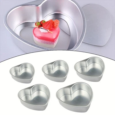 Aluminum Cake Pan for Heart Shaped Cakes Easy Release Base Sizes - Bild 1 von 4