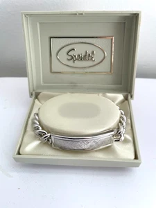 Vintage Speidel ID Identität Armband gravierbar SILBER Kette personalisiert Schmuck - Bild 1 von 1