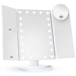 HUONUL Makeup Mirror Vanity with Lights, 2X, 3X, 10X White - Picture 1 of 6