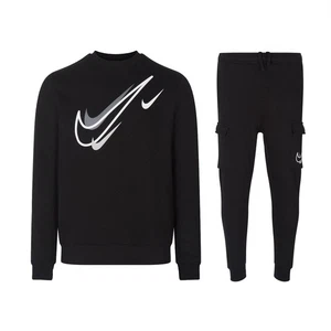 Nike Herren Court Swoosh Fleece Trainingsanzug - Schwarz Everyday Comfort - Bild 1 von 8
