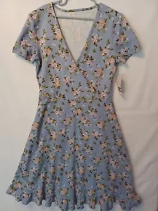 SO BRAND Girls SZ XS (2-4) Blue Faux Wrap Floral Knit Dress Tagged $34 NWT - Picture 1 of 3