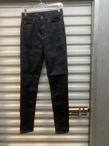 Pantalones de mezclilla azules elásticos ajustados de tiro súper alto 27Rx30 nuevos con etiquetas Adriano Goldschmied AG Mila - Imagen 1 de 13