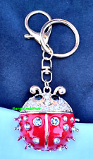 Keyring Lady Bug (N7) Crystal Snap Hook Rhinestone Bag Charm Gift 3D Keychain