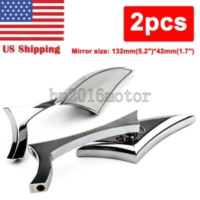 Espejos retrovisores cromados para Yamaha V Star 1100 1300 250 650 950 Classic Custom Foto 1 de 4