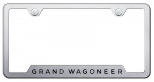 Jeep Grand Wagoneer Brushed Notched License Plate Frame Official Licensed - Picture 1 of 1