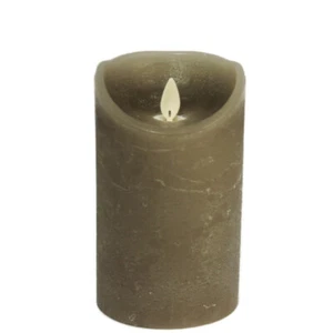LED Candele IN Vera Cera con Timer Flackender Cerino Grigio Talpa Altezza 12.5cm - Foto 1 di 1