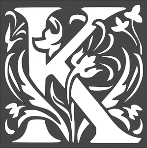 1-8x8 Zoll Schablone, (VK-88) Buchstabe K (6mil) ** *** - Bild 1 von 2