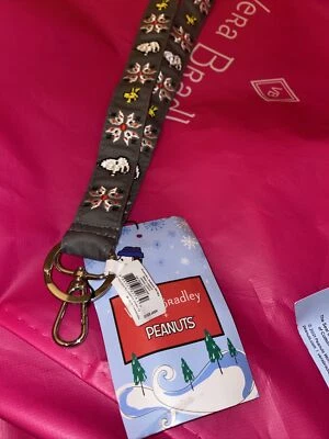 Новый Vera Bradley арахис серый широкий ремень лыж склон Snoopy Woodstock ID кольцо - Изображение 1 из 3