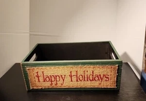 Rustic Wooden Farmhouse Christmas Decor Box Comes with a Happy Holidays Sign  - Picture 1 of 10