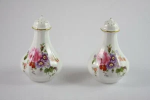 ROYAL CROWN DERBY CERAMIC SALT & PEPPER SET DERBY POSIES PATTERN - Picture 1 of 6