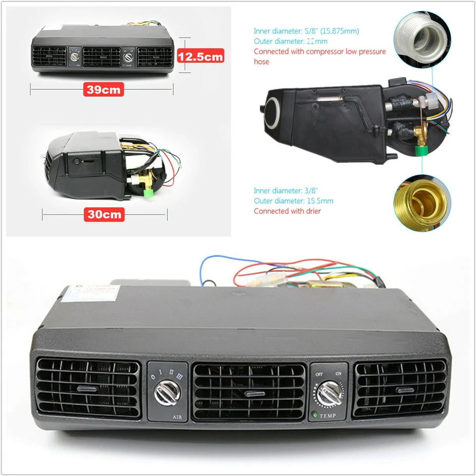 Car Truck Underdash 12V Air Conditioner Evaporator Unit A/C Compressor 3 Speed - Image 1 of 4