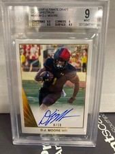 D.J. Moore Rookie Auto Panthers 2018 Leaf Ultimate Draft Gold Spectrum 8/10