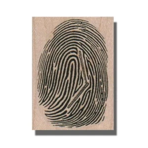 Montierter Stempel, FINGERABDRUCK, Hand, Finger, Polizei, Detektiv, Medien, Kunst, Linien, Muster - Bild 1 von 2