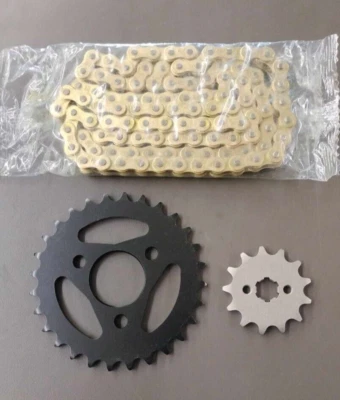 JUEGO DE PIÑONES SUZUKI JR50 JR 50 1978-2006 13/28 Y KIT DE CADENA ESTÁNDAR DE ORO Foto 1 de 3