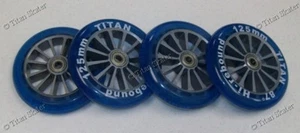 4 Four 125mm Wheels with ABEC-7 Bearings for TITAN FS 532, RAZOR A3 Kick Scooter - Picture 1 of 5