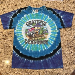 GRATEFUL DEAD DEADROCK Dancing Teddy Bears 2 Sided TIE DYE T-SHIRT Size L Blue - Picture 1 of 17