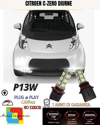 ❤️‍🔥COPPIA LAMPADE POSIZIONE P13W 18 LED DRL 6000K CITROEN C-ZERO CANBUS BIANCO - Immagine 1 di 2