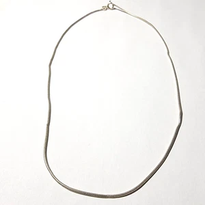 Vintage Italy Sterling Silver 925 Snake Chain Choker Necklace (16") SU Sunstone - Picture 1 of 7