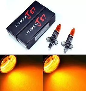 Halogen H1 55W Orange Bernstein Zwei Glühbirnen Kopf Licht Niedrig Träger Ersatz - Picture 1 of 13