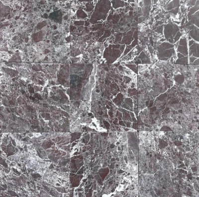Parede de piso de mármore 12x12 roxo Rosso Levanto azulejo (100 pés quadrados) T-98C - Imagem 1 de 4