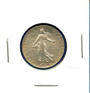 1916 Silver France WWI Era Sower Woman 1 Franc#54 Uncirculated BU MS - Picture 1 of 3