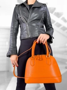 Borse in Pelle Original Made in Italy Alma Bag Orange - Imagen 1 de 10