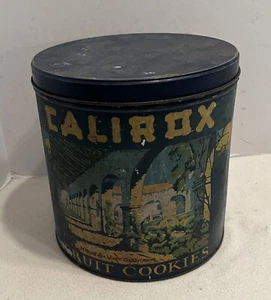 Vintage CALIROX Fruit Cookies TIN San Juan Capistrano - Picture 1 of 10