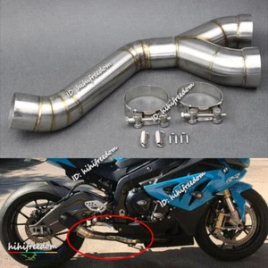 For BMW S1000RR S1000R Motorcycle Exhaust Middle Link Pipe 60mm Stainless Steel - Picture 1 of 12