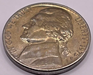 1975 D Jefferson Nickel 5C - BU - Original Design Modern (SKU 119) - Picture 1 of 2