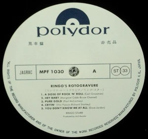 RINGO STARR "Rotogravure" 1981 Japan white label PROMO Lp w/obi/lyrics BEATLES - Picture 1 of 4