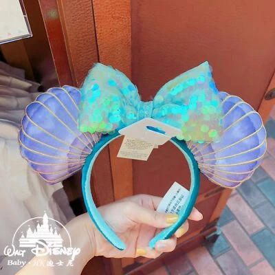 Diadema Sirena Ariel Púrpura Iridiscente Raro Regalo Orejas de Minnie Parques Disney Foto 1 de 4