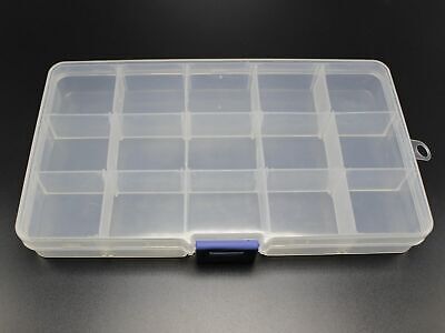 Caja De Plástico Transparente Caso 15 Compartimentos Cuentas Muestran Contenedor De Almacenamiento 175X100mm • 4.07€