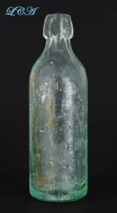 Antique CALIFORNIA POP BEER bottle 1872 TURQUOISE AQUA applied BLOB TOP - Picture 1 of 4