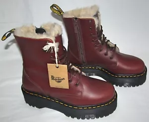 Dr Martens Jadon Abruzzo Faux Fur Lug Sole Combat Boots Womens Size 7 Mens 6 - Picture 1 of 8