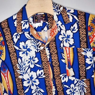 Винтажная гавайская рубашка мужская XL оригинальная от Basix с коротким рукавом на пуговицах классическая - Изображение 1 из 4