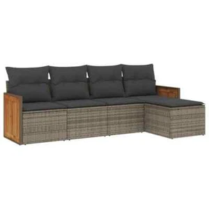5-Piece Garden Sofa Set Outdoor Patio Wicker Lounge Cushions Chairs Furniture - Picture 1 of 12
