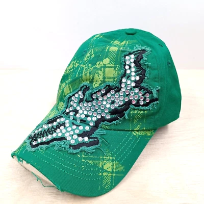 Leader Original Distressed Rhinestone Shark Women's Hat Cap, Green - Image 1 of 4