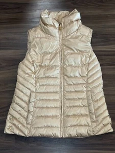 Talbots Duck Down Puffer Vest Jacket Ivory Quilted - Women's Size SP - Picture 1 of 11