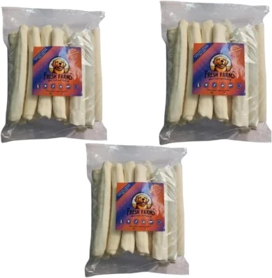 FRESH FARMS PET Premium Rawhide Economy Box: 3 Bags 20PK 9-10" Natural Rawhide Rolls