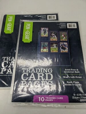 Juego de (2) 10 hojas de carpeta de páginas de tarjetas coleccionables de tamaño estándar Foto 1 de 4