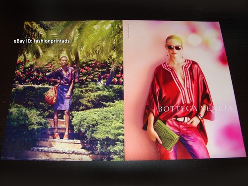 BOTTEGA VENETA ANNUNCIO STAMPA 2 pagine primavera 2012 LIYA KEBEDE Karmen Pedaru COLORATO