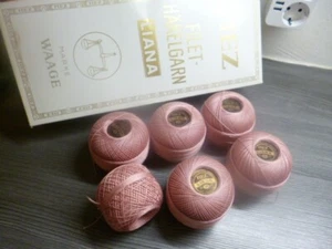 MEZ Filet-Häkelgarn Liana 5 x 50 g 100% Baumwolle Fb.rose ANSEHN - Bild 1 von 5